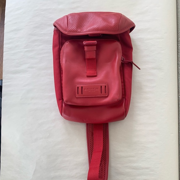 Red Coach cross-body mini-backpack! - Picture 3 of 6